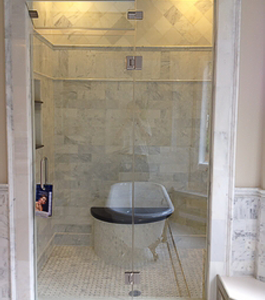 Frameless Shower Door With Inline Panels