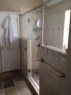 Residential Frameless Shower Door With Inline Panels