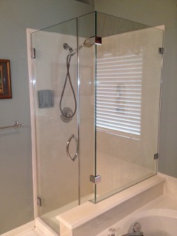 Corner Shower Door Chrome with Arch Handle